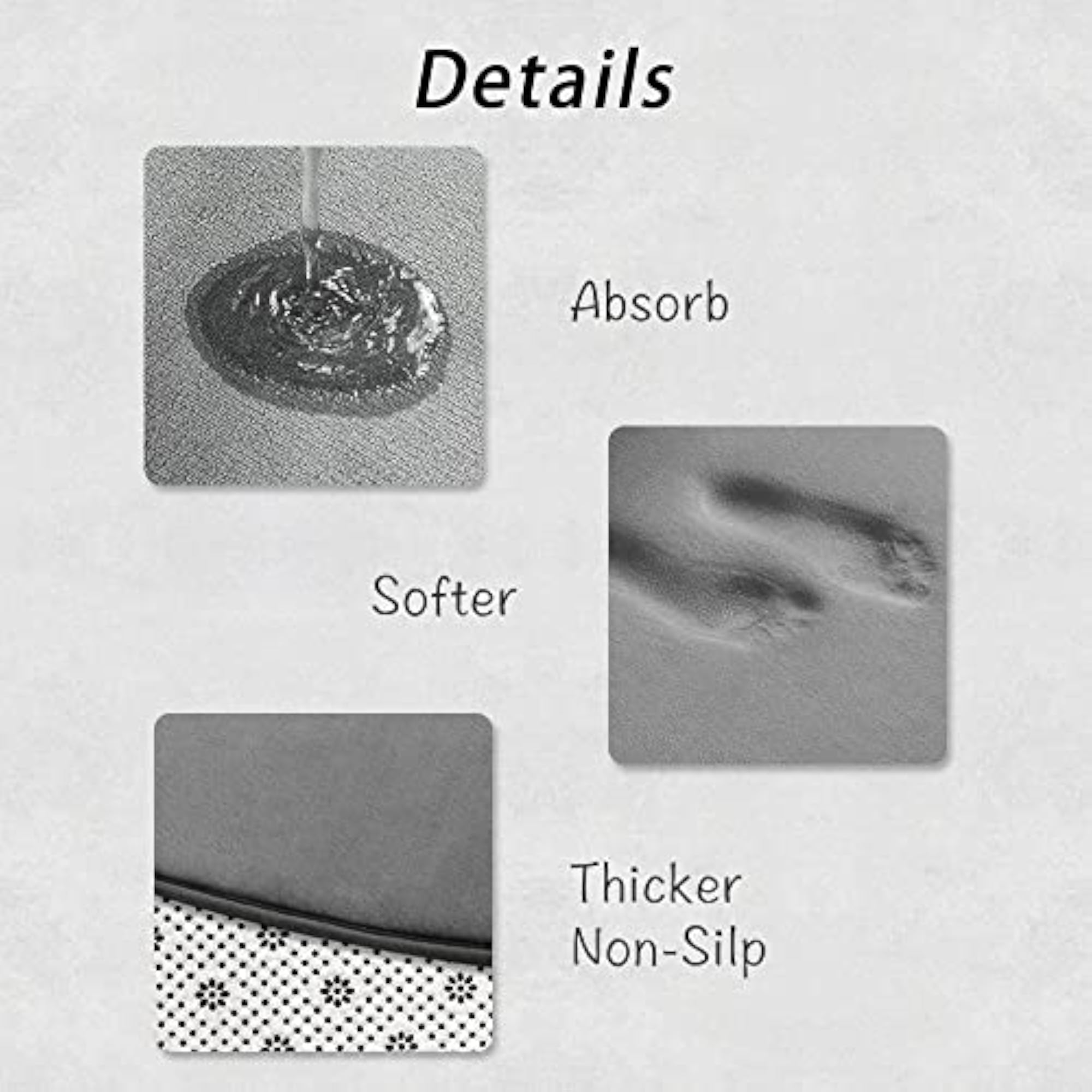 Semicircle Memory Foam Non-Slip Bathroom Mat, Machine Washable